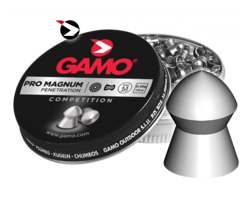 Пули Gamo Pro Magnum 4,5 мм, 0,49 грамм, 250 штук
